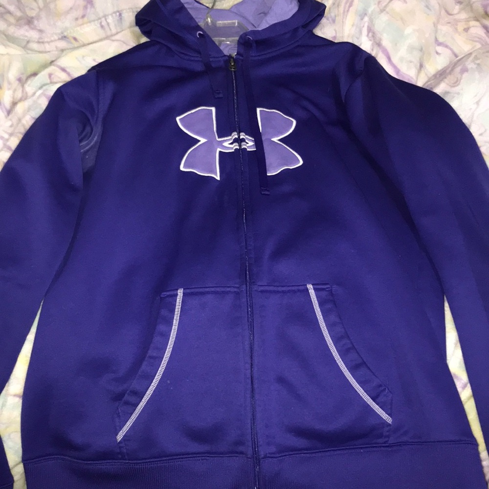 Purple under armor zip up hoodie!
